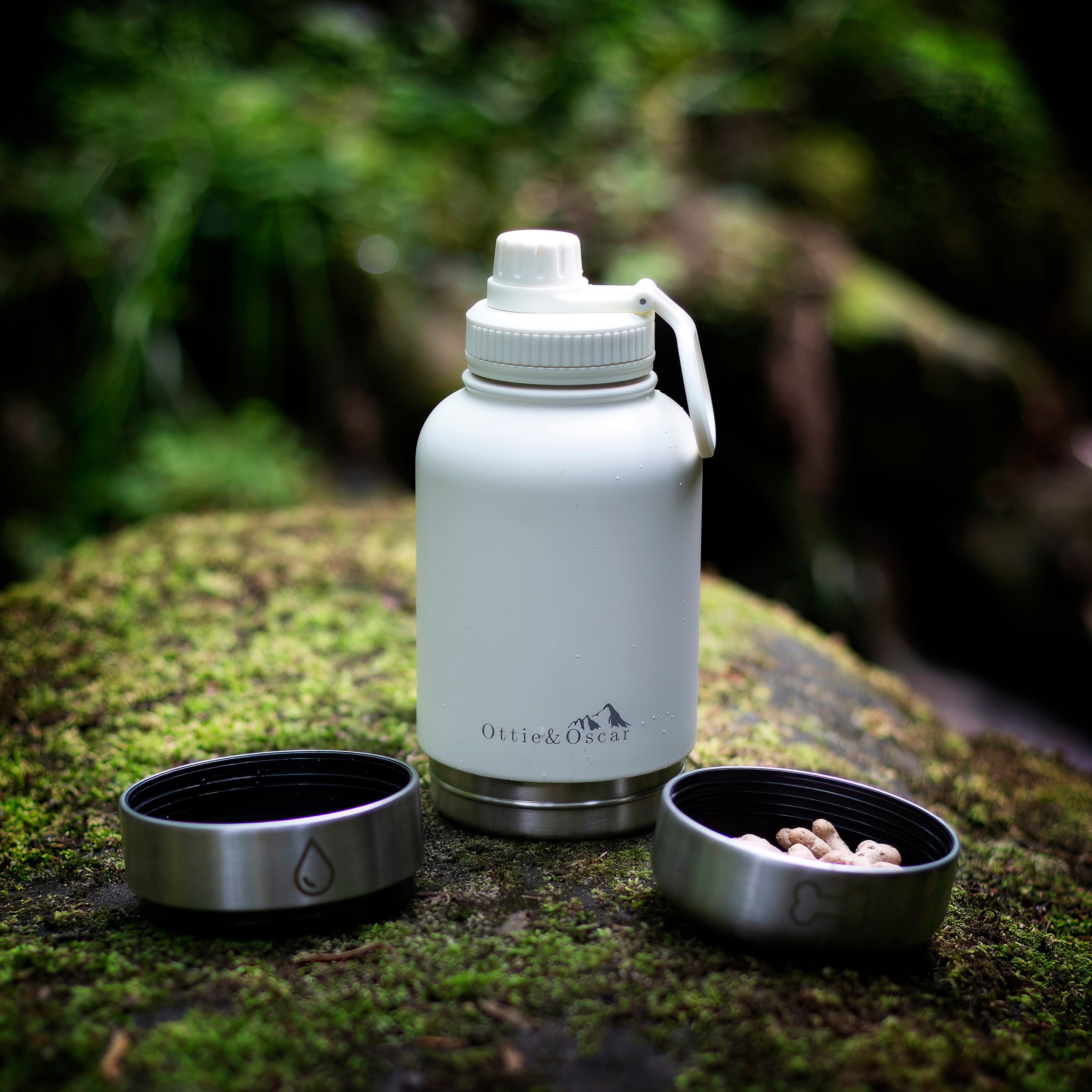 3-in-1 Dog Hydration Bottle & Buddy Bag - White