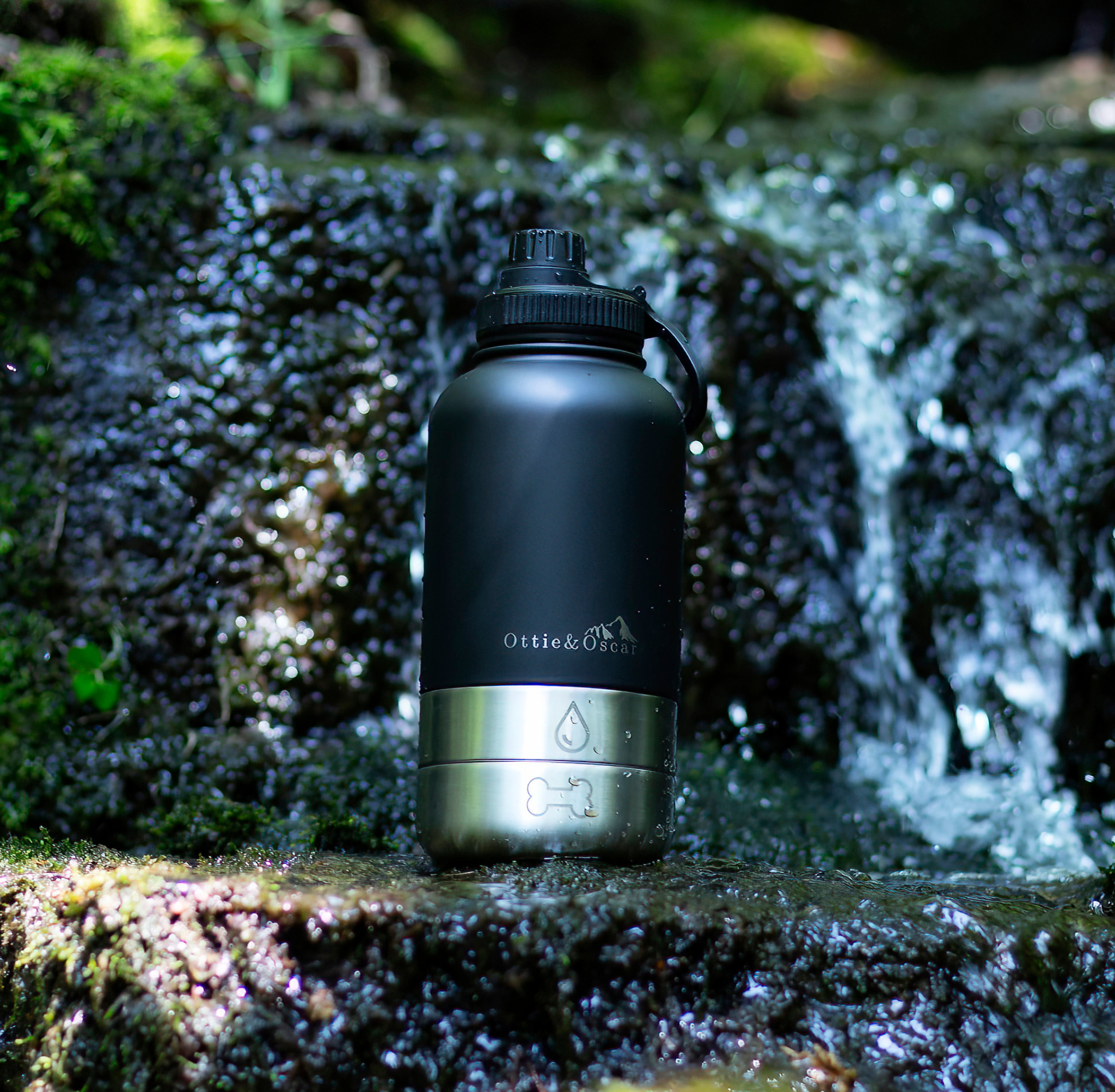 3-in-1 Dog Hydration Bottle & Buddy Bag - Black