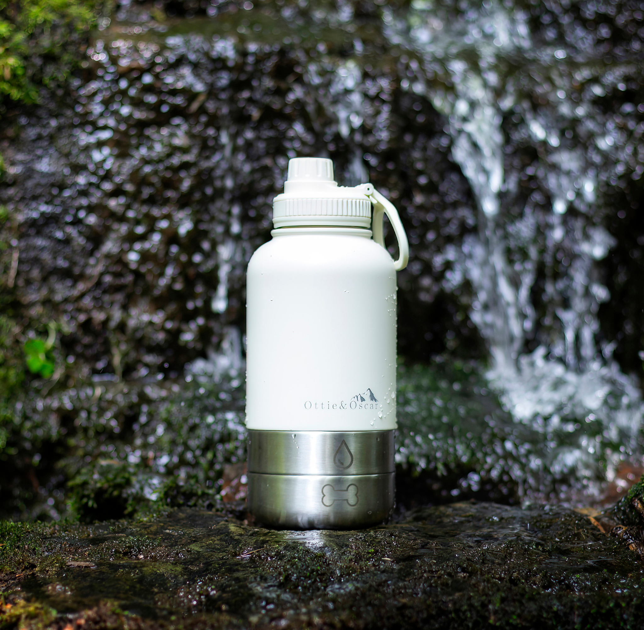 3-in-1 Dog Hydration Bottle & Buddy Bag - White